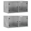Betoninharmaa seinäkaapit Crystal 68,5x37x35cm (2 kpl)