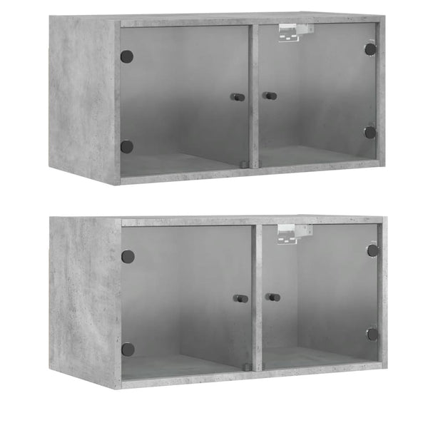 Betoninharmaa seinäkaapit Crystal 68,5x37x35cm (2 kpl)