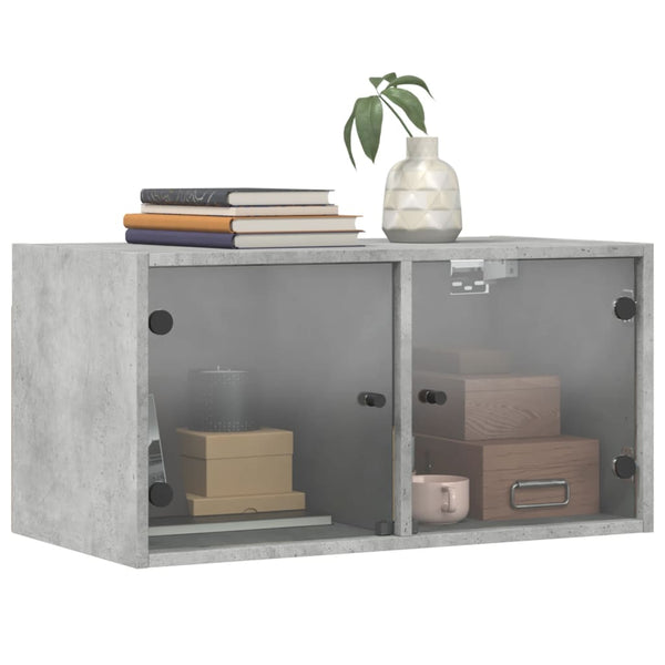 Betoninharmaa seinäkaapit Crystal 68,5x37x35cm (2 kpl)