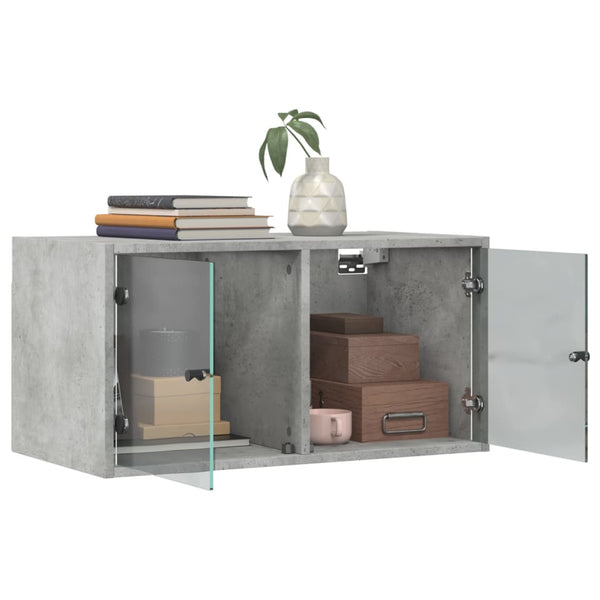 Betoninharmaa seinäkaapit Crystal 68,5x37x35cm (2 kpl)
