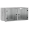 Harmaa seinäkaappi Crystal 68,5x37x35cm (lasiovilla sonoma)