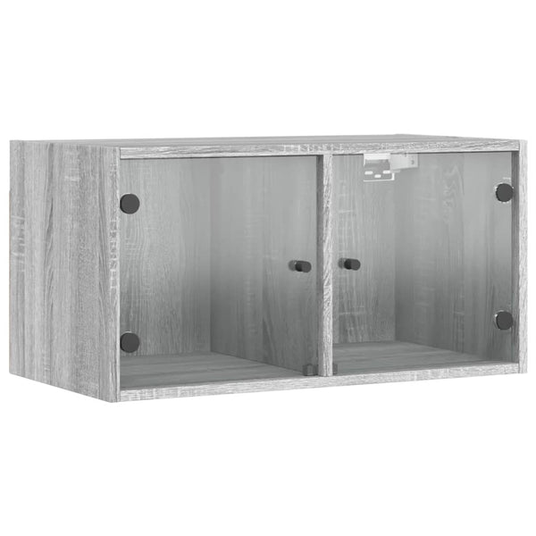 Harmaa seinäkaappi Crystal 68,5x37x35cm (lasiovilla sonoma)
