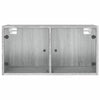Harmaa seinäkaappi Crystal 68,5x37x35cm (lasiovilla sonoma)