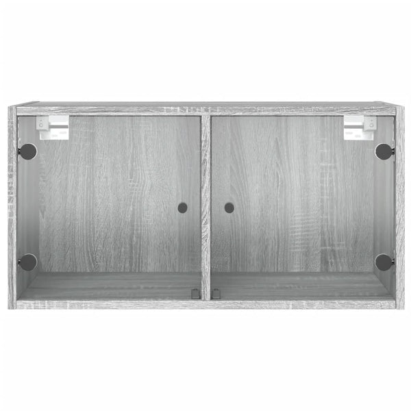 Harmaa seinäkaappi Crystal 68,5x37x35cm (lasiovilla sonoma)