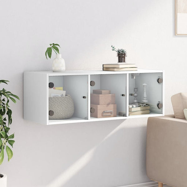 Weißer Hängeschrank Sidex 102x37x35cm (mit Glastür)