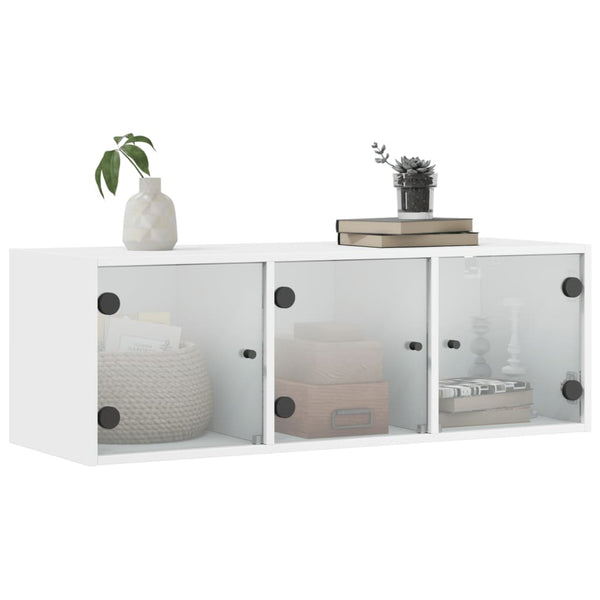 Weißer Hängeschrank Sidex 102x37x35cm (mit Glastür)