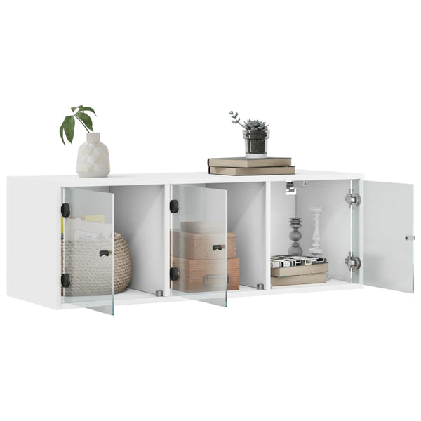 Weißer Hängeschrank Sidex 102x37x35cm (mit Glastür)