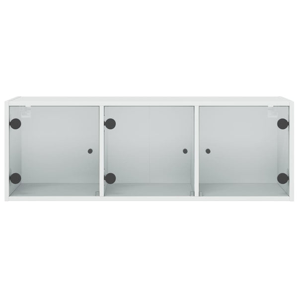 Weißer Hängeschrank Sidex 102x37x35cm (mit Glastür)