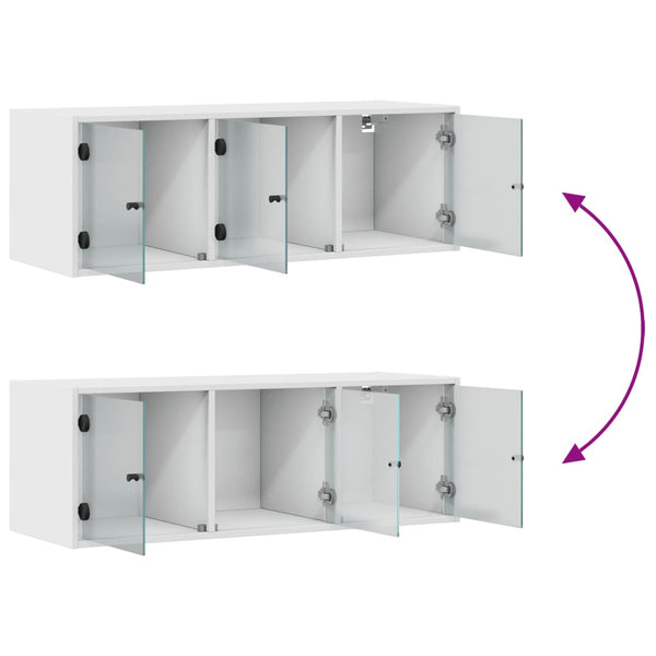 Weißer Hängeschrank Sidex 102x37x35cm (mit Glastür)