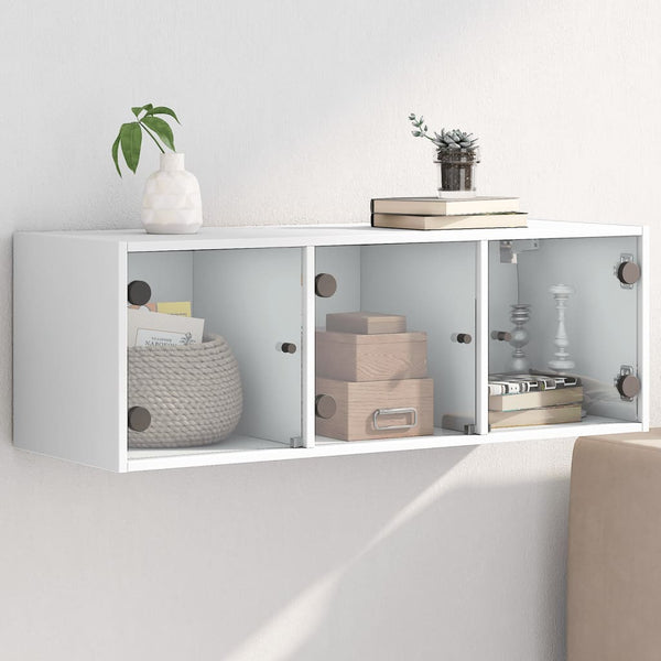 Weißer Hängeschrank Sidex 102x37x35cm (mit Glastür)