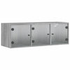 Grauer Hängeschrank Sidex 102x37x35cm (mit Glastür Sonoma)