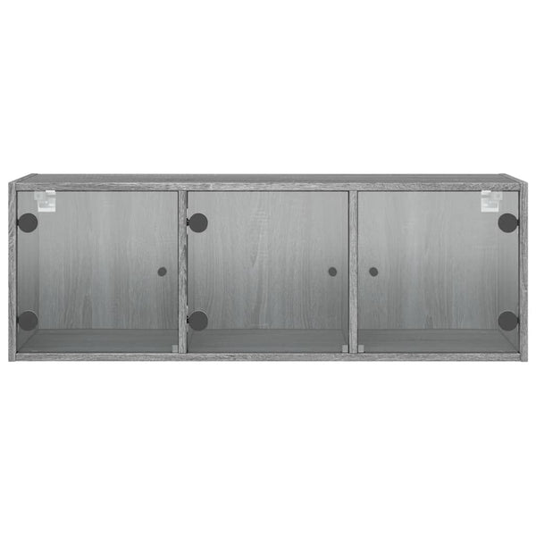 Grauer Hängeschrank Sidex 102x37x35cm (mit Glastür Sonoma)