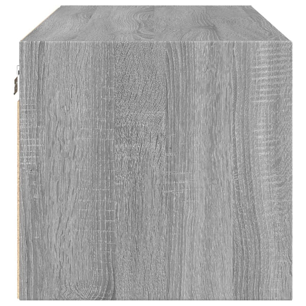 Grauer Hängeschrank Sidex 102x37x35cm (mit Glastür Sonoma)