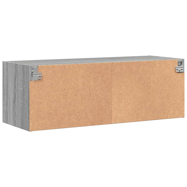 Grauer Hängeschrank Sidex 102x37x35cm (mit Glastür Sonoma)