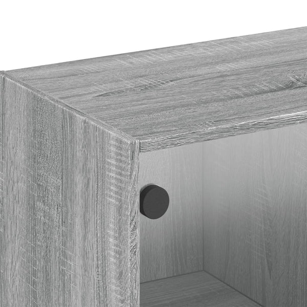 Grauer Hängeschrank Sidex 102x37x35cm (mit Glastür Sonoma)