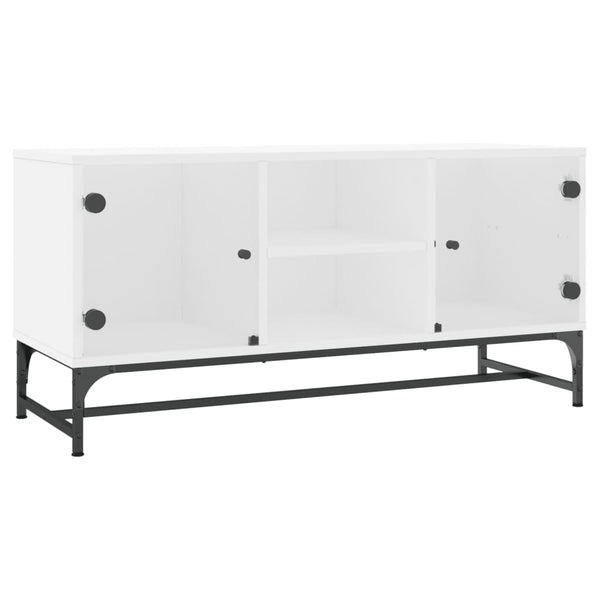 Valkoinen tv-taso Malixenia 102x37x50cm (lasiovilla)