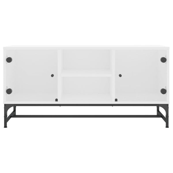 Valkoinen tv-taso Malixenia 102x37x50cm (lasiovilla)