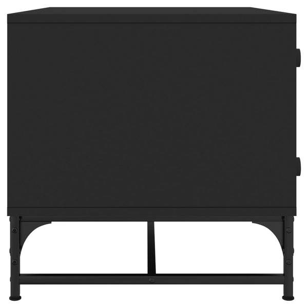 Couchtisch Iliesiu schwarz 68,5x50x50cm (mit Glastür)