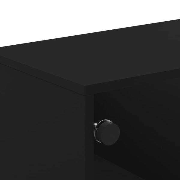 Couchtisch Iliesiu schwarz 68,5x50x50cm (mit Glastür)