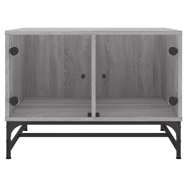 Couchtisch Iliesiu, Grau, 68,5x50x50cm (mit Sonoma-Glastüren)