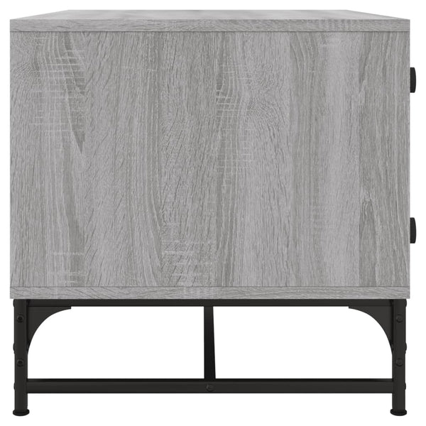 Couchtisch Iliesiu, Grau, 68,5x50x50cm (mit Sonoma-Glastüren)