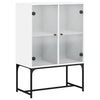 Weißer Beistellschrank Antonya 69x37x100cm (mit Glastüren)