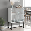 Weißer Beistellschrank Antonya 69x37x100cm (mit Glastüren)
