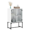 Weißer Beistellschrank Antonya 69x37x100cm (mit Glastüren)