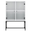 Weißer Beistellschrank Antonya 69x37x100cm (mit Glastüren)
