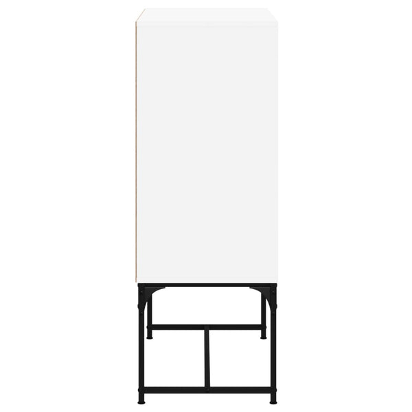 Weißer Beistellschrank Antonya 69x37x100cm (mit Glastüren)