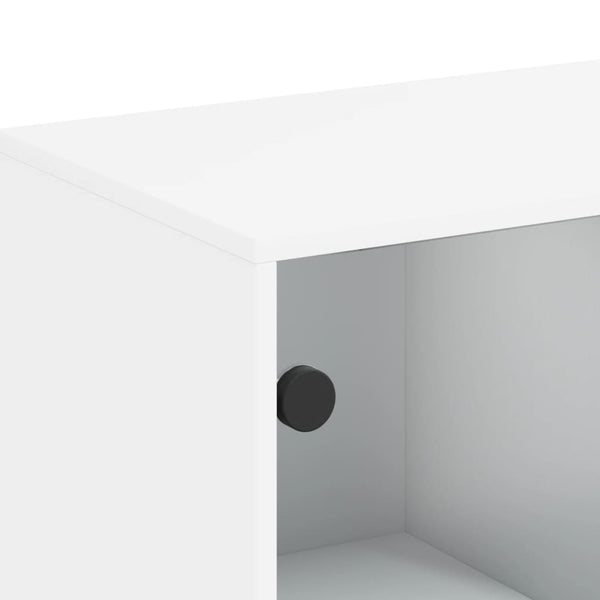 Weißer Beistellschrank Antonya 69x37x100cm (mit Glastüren)