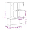 Weißer Beistellschrank Antonya 69x37x100cm (mit Glastüren)