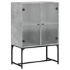 Betongrauer Beistellschrank Antonya 69x37x100cm (mit Glastür)