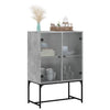 Betongrauer Beistellschrank Antonya 69x37x100cm (mit Glastür)
