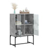 Betongrauer Beistellschrank Antonya 69x37x100cm (mit Glastür)