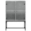 Betongrauer Beistellschrank Antonya 69x37x100cm (mit Glastür)
