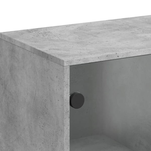 Betongrauer Beistellschrank Antonya 69x37x100cm (mit Glastür)