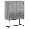 Grauer Beistellschrank Antonya 69x37x100cm (mit Glastür Sonoma)