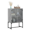 Grauer Beistellschrank Antonya 69x37x100cm (mit Glastür Sonoma)