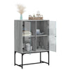 Grauer Beistellschrank Antonya 69x37x100cm (mit Glastür Sonoma)