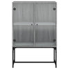 Grauer Beistellschrank Antonya 69x37x100cm (mit Glastür Sonoma)