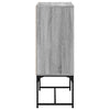 Grauer Beistellschrank Antonya 69x37x100cm (mit Glastür Sonoma)