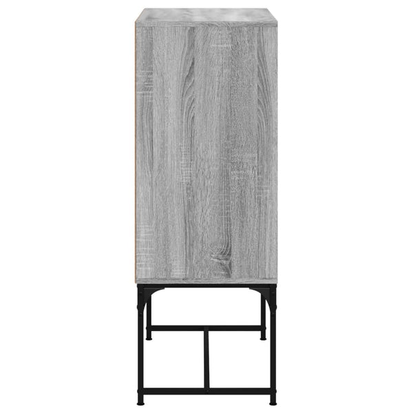 Grauer Beistellschrank Antonya 69x37x100cm (mit Glastür Sonoma)