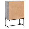 Grauer Beistellschrank Antonya 69x37x100cm (mit Glastür Sonoma)