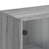 Grauer Beistellschrank Antonya 69x37x100cm (mit Glastür Sonoma)