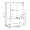 Grauer Beistellschrank Antonya 69x37x100cm (mit Glastür Sonoma)