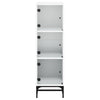 Weißer Schrank mit Glastüren Kayleigh 35x37x120cm