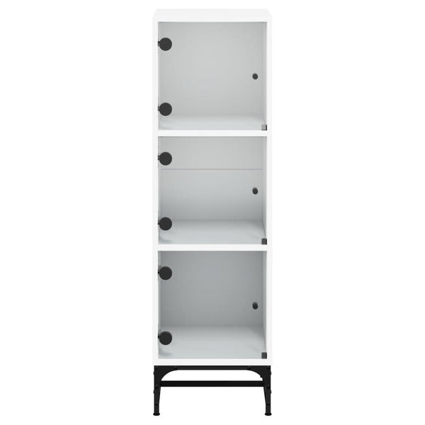 Weißer Schrank mit Glastüren Kayleigh 35x37x120cm