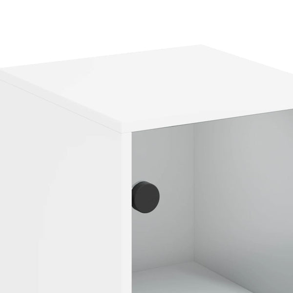 Weißer Schrank mit Glastüren Kayleigh 35x37x120cm