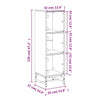 Betongrauer Schrank mit Glastüren Kayleigh 35x37x120cm